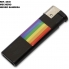 Briquet rechargeable noir avec le drapeau de la fierté lgbt