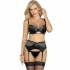 Ensemble de lingerie érotique : soutien-gorge, string, jarretière