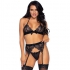 Ensemble de lingerie érotique leg avenue: soutien-gorge, porte-jarretelles, string