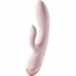 Vibromasseur double en silicone avec stimulateur clitoridien.