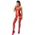 Lingerie sexy rouge avec entrejambe ouvert.